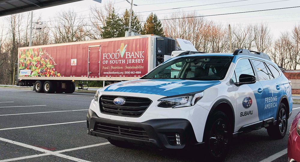 Subaru Feeding America Car and Food Bank truck