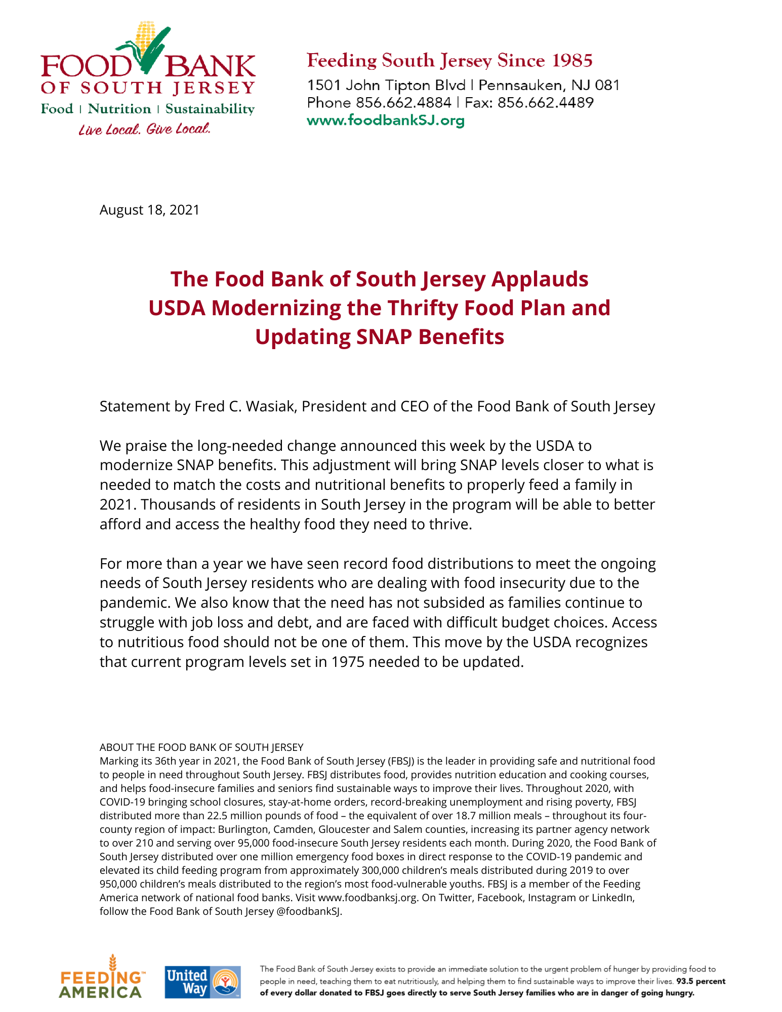 Official-Statement-2 Food Bank press release
