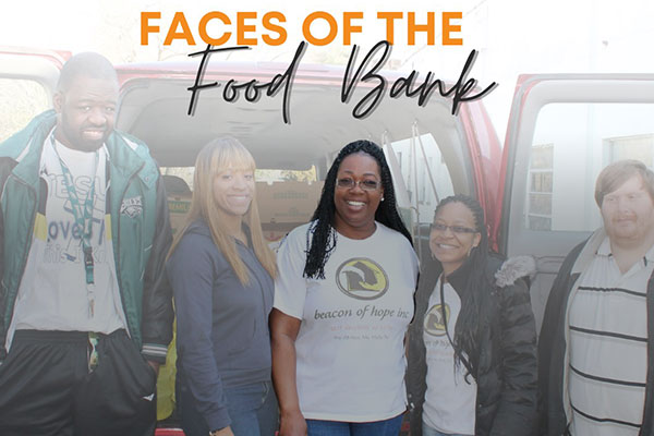 Smiling Volunteers - Faces of the Food Bank button