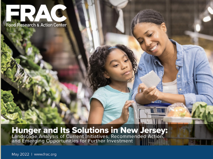 FRAC study cover image with a Black mother and daughter in a grocery store, near leafy greens, looking at a grocery list together